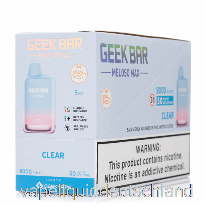 [5er-Pack] Geek Bar Meloso Max 9000 Einweg-Vape-Liquid